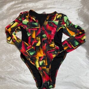 Mermaid swimwear Colorful Geometric women One Piece size S